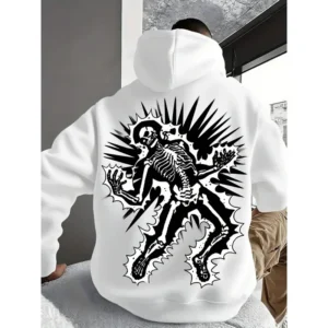 Exploding Skull Graphic Printing Autumn and Winter Pure  Men's and Women's Hoodies Outdoor Street Sports Training Brand