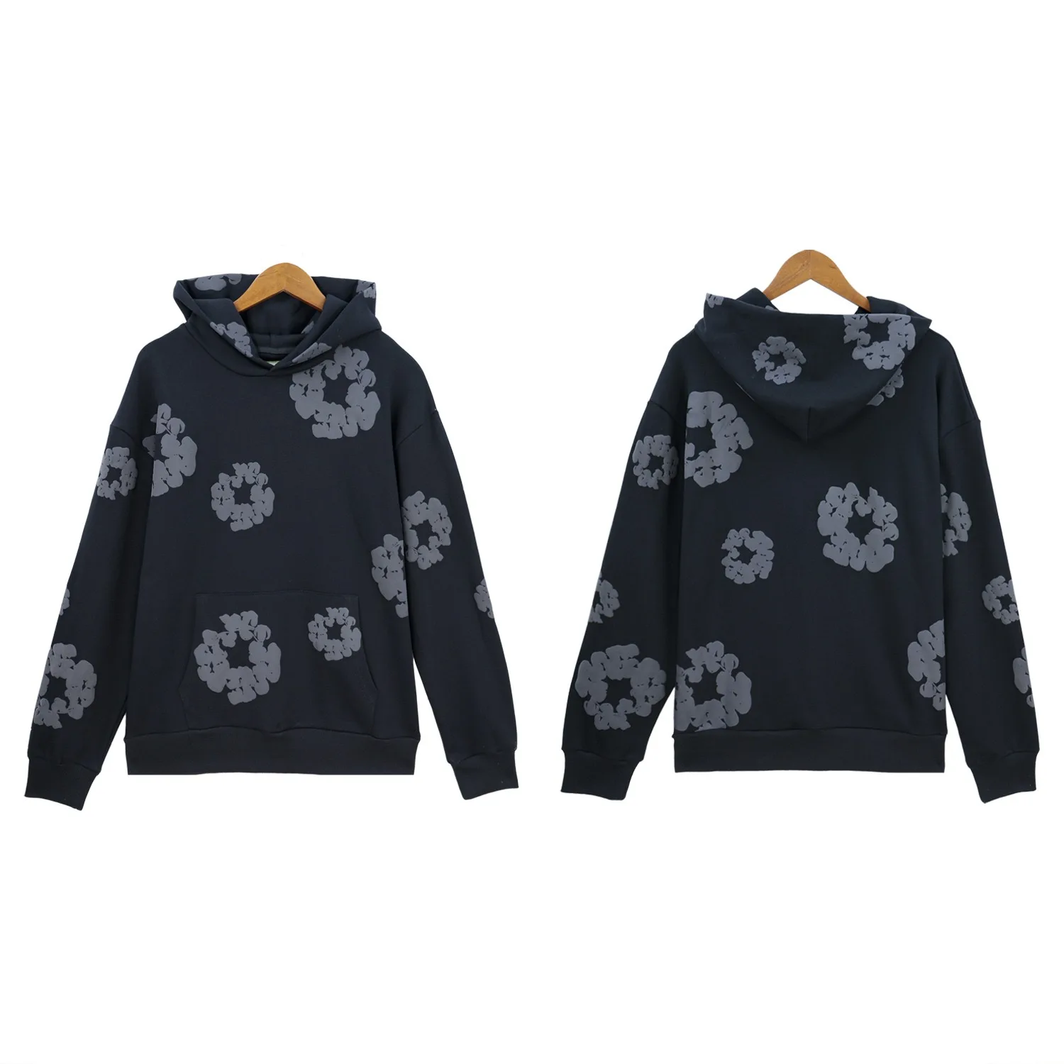 DENIM TEARSTHoodie Cross border European and American Hot selling Cotton Foam Printed Tears Hoodie Men's and Women's Hoodies - Image 13