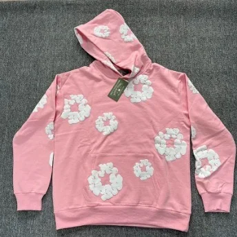 DENIM TEARSTHoodie Cross border European and American Hot selling Cotton Foam Printed Tears Hoodie Men's and Women's Hoodies - Image 8