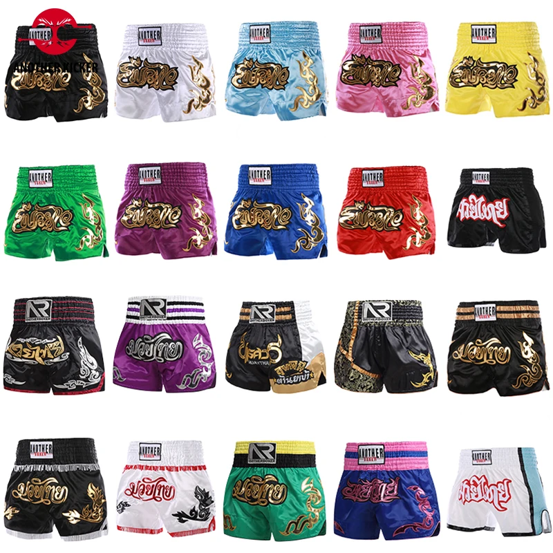 Muay Thai Shorts 2025 Thai Boxing Shorts Women Men Child Embroidery Kickboxing Training Pants Sanda Martial Arts Fight Equipment - Image 2