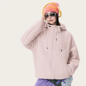Women's Winter Outdoor Stand-Up Collar Hooded Casual Warm Cotton Jacket Windproof