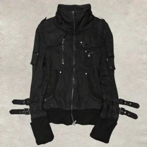 Goth Hoodies Y2k Clothing 2000s Vintage Women Punk Zipper Winter Hooded Korean Streetwear Harajuku Sweatshirts Girl Sweet Hoody