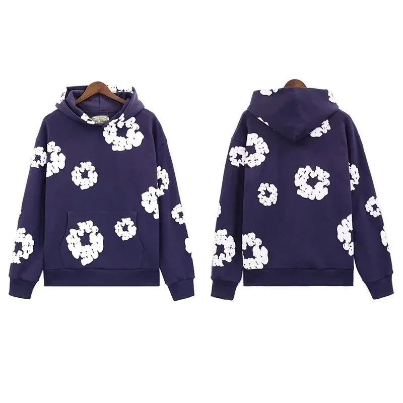 DENIM TEARSTHoodie Cross border European and American Hot selling Cotton Foam Printed Tears Hoodie Men's and Women's Hoodies - Image 11