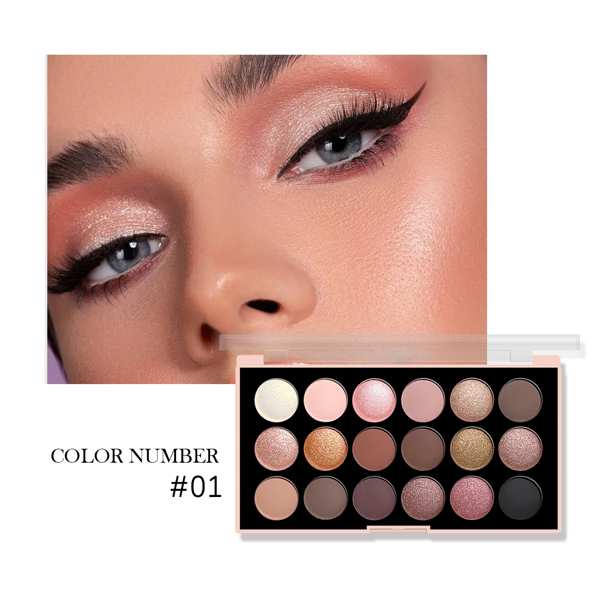18-Color Eyeshadow Palette – Pearlescent, Matte, Fine Shimmer, Glitter, Earth Tones, Long-Lasting, High-Performance - Image 7