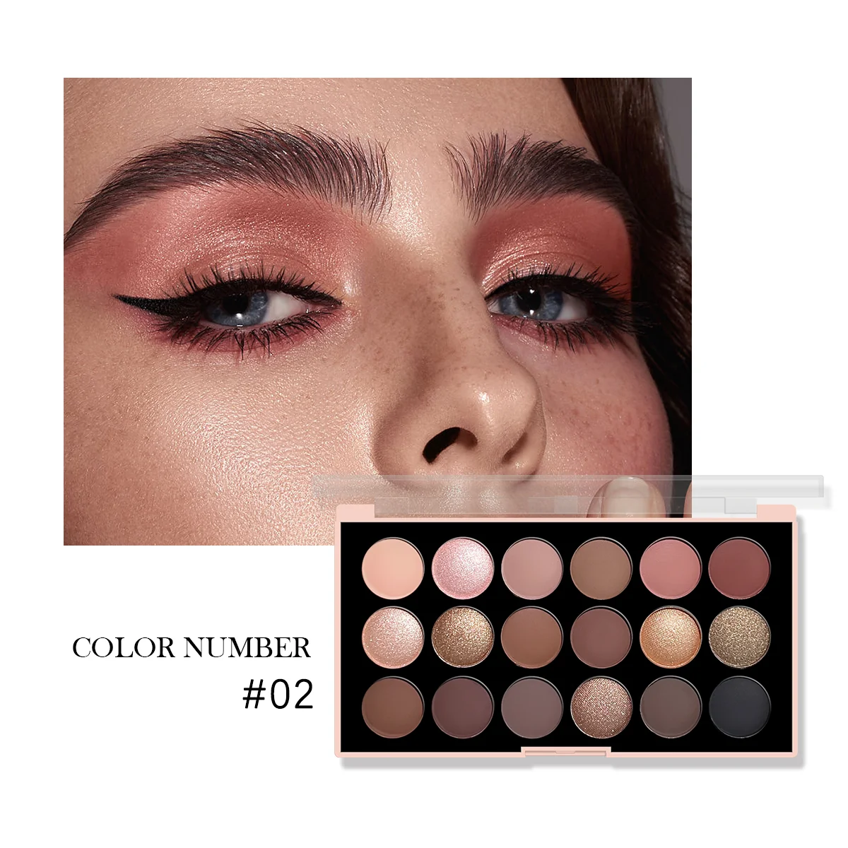 18-Color Eyeshadow Palette – Pearlescent, Matte, Fine Shimmer, Glitter, Earth Tones, Long-Lasting, High-Performance - Image 8