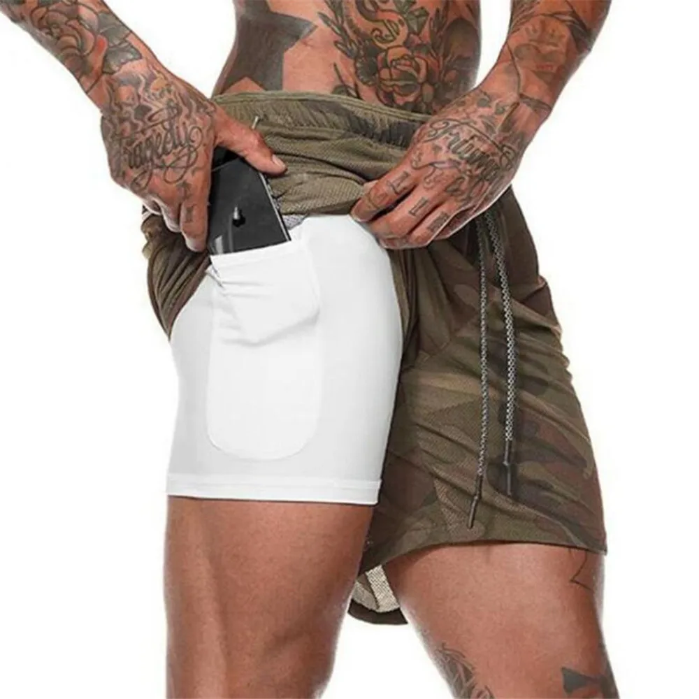 2020 Summer Running Shorts Men 2 in 1 Sports Jogging Fitness Shorts Training Quick Dry Mens Gym Men Shorts Sport gym Short Pants - Image 22