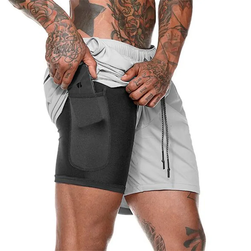 2020 Summer Running Shorts Men 2 in 1 Sports Jogging Fitness Shorts Training Quick Dry Mens Gym Men Shorts Sport gym Short Pants - Image 21
