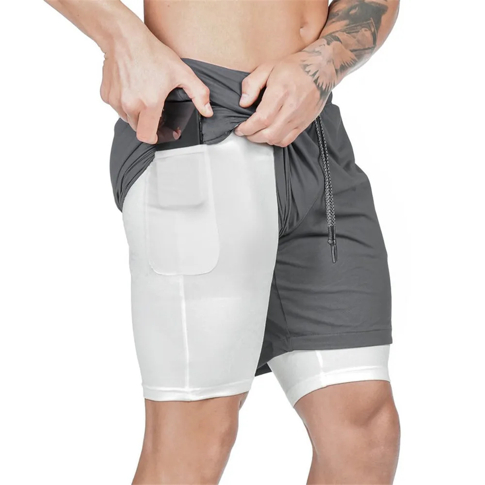 2020 Summer Running Shorts Men 2 in 1 Sports Jogging Fitness Shorts Training Quick Dry Mens Gym Men Shorts Sport gym Short Pants - Image 17