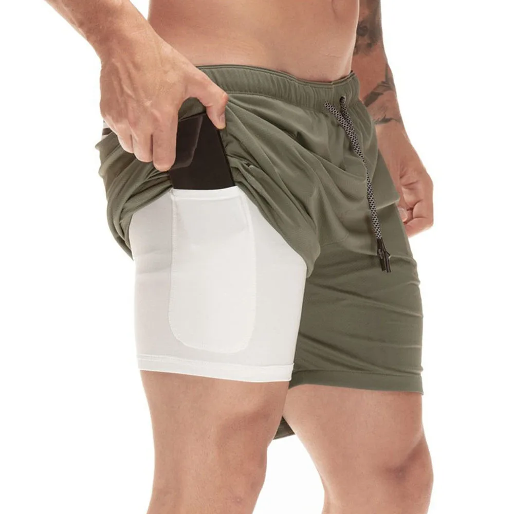 2020 Summer Running Shorts Men 2 in 1 Sports Jogging Fitness Shorts Training Quick Dry Mens Gym Men Shorts Sport gym Short Pants - Image 20