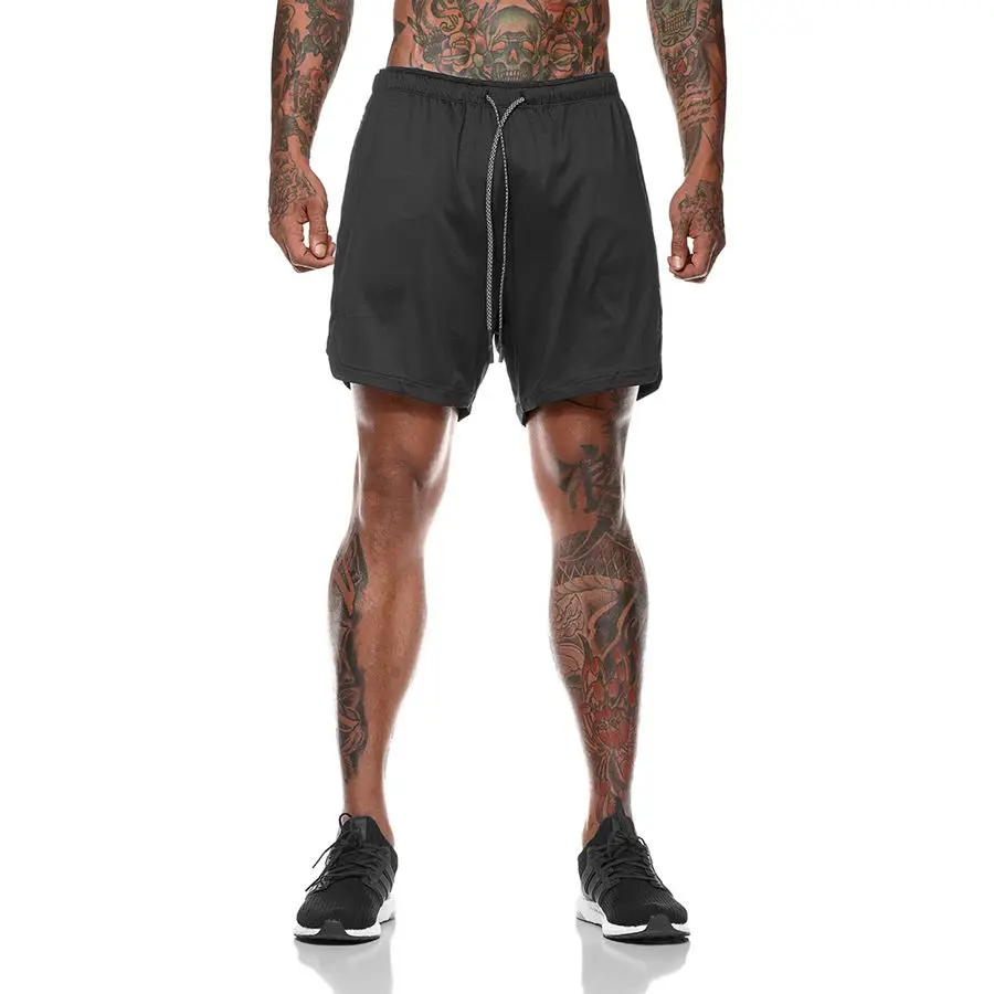 2020 Summer Running Shorts Men 2 in 1 Sports Jogging Fitness Shorts Training Quick Dry Mens Gym Men Shorts Sport gym Short Pants - Image 3