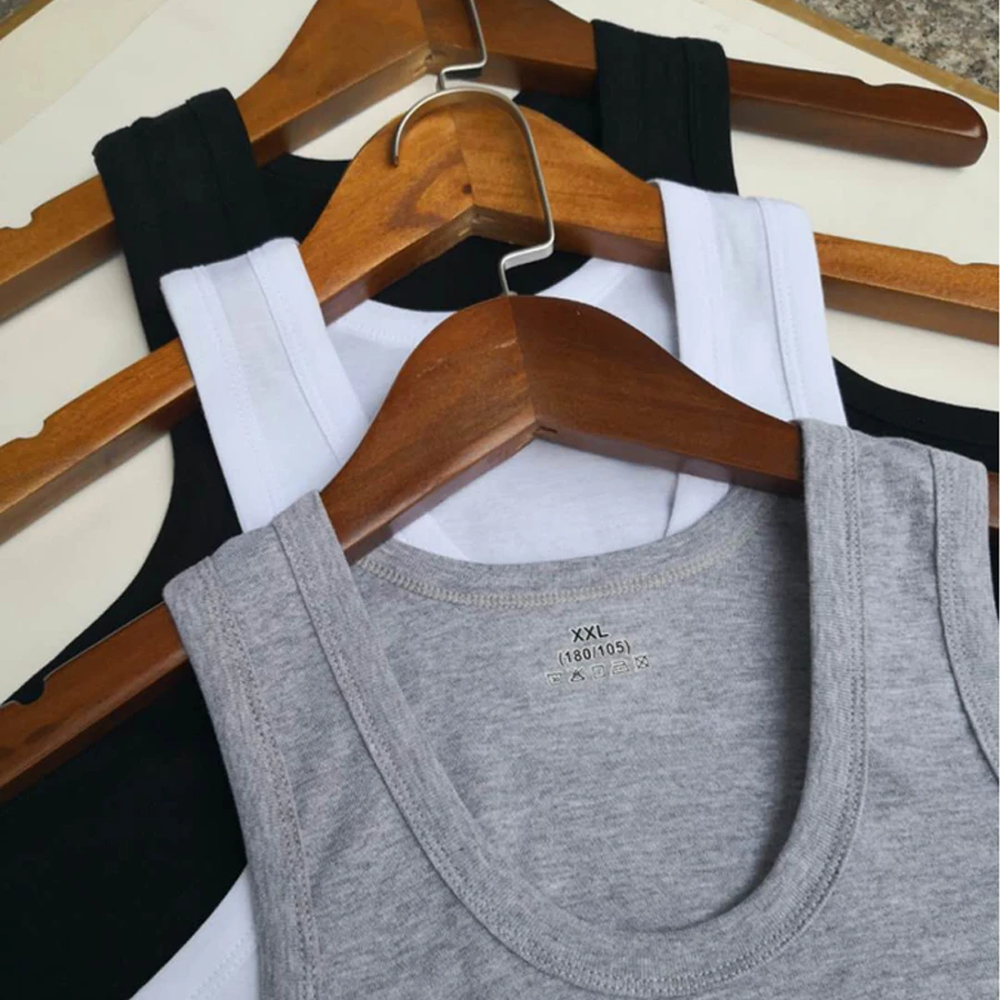 Tank Tops Men Cotton Running Vest Fitness Cool Summer Sleeveless Top Gym Sport Slim Casual Undershirt Male 9 Colors 1PCS - Image 3