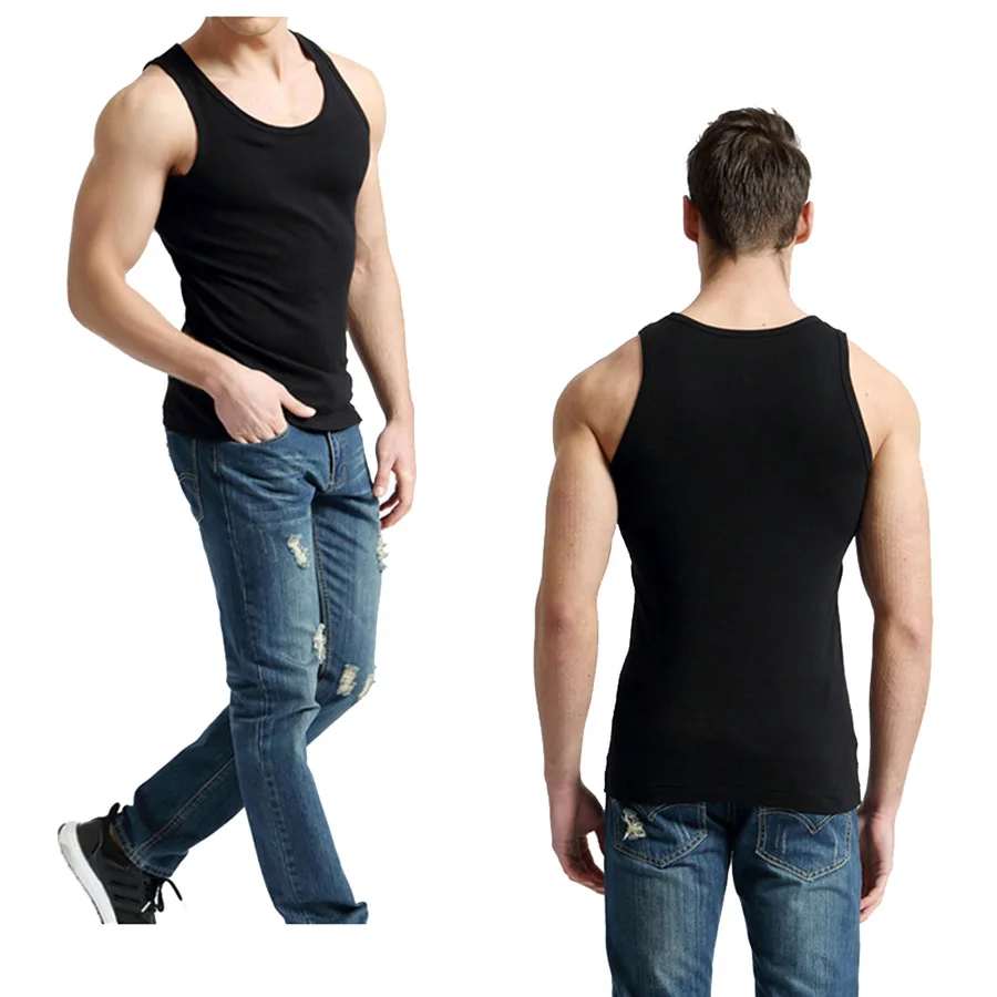 Tank Tops Men Cotton Running Vest Fitness Cool Summer Sleeveless Top Gym Sport Slim Casual Undershirt Male 9 Colors 1PCS - Image 5