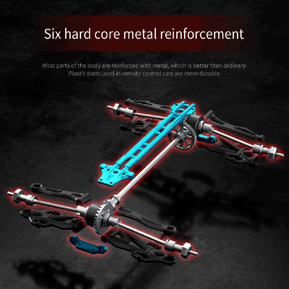 Teeggi 16101 /16102 PRO 1:16 High Speed RC Car With LED Light Drift 70KM/H 4WD RC Off-Road Car Monster Truck Toy For Kid Gifts - Image 4