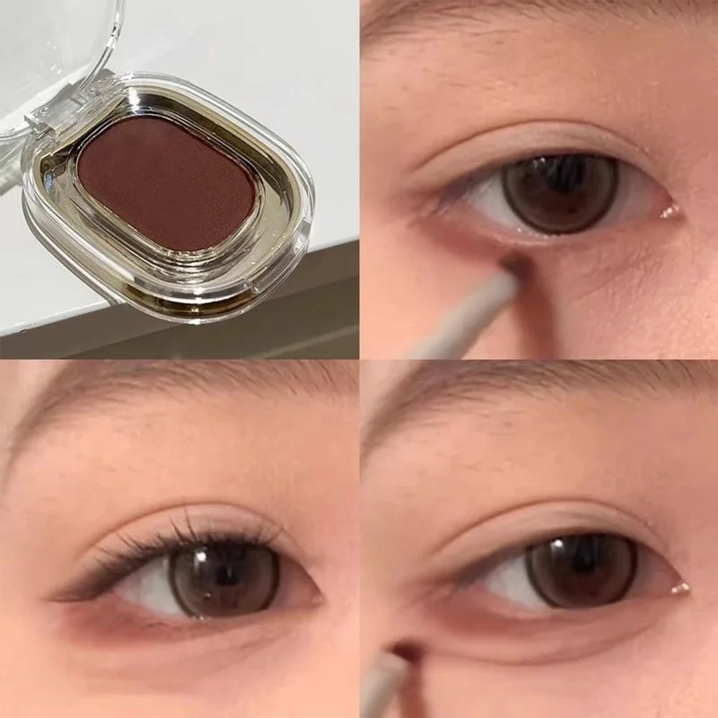 Red Brown Monochrome Eyeliner Eyeshadow Powder Palette Silky Matte Chocolate Lying Silkworm Eyeliner Waterproof Aegyo-sal Makeup - Image 7