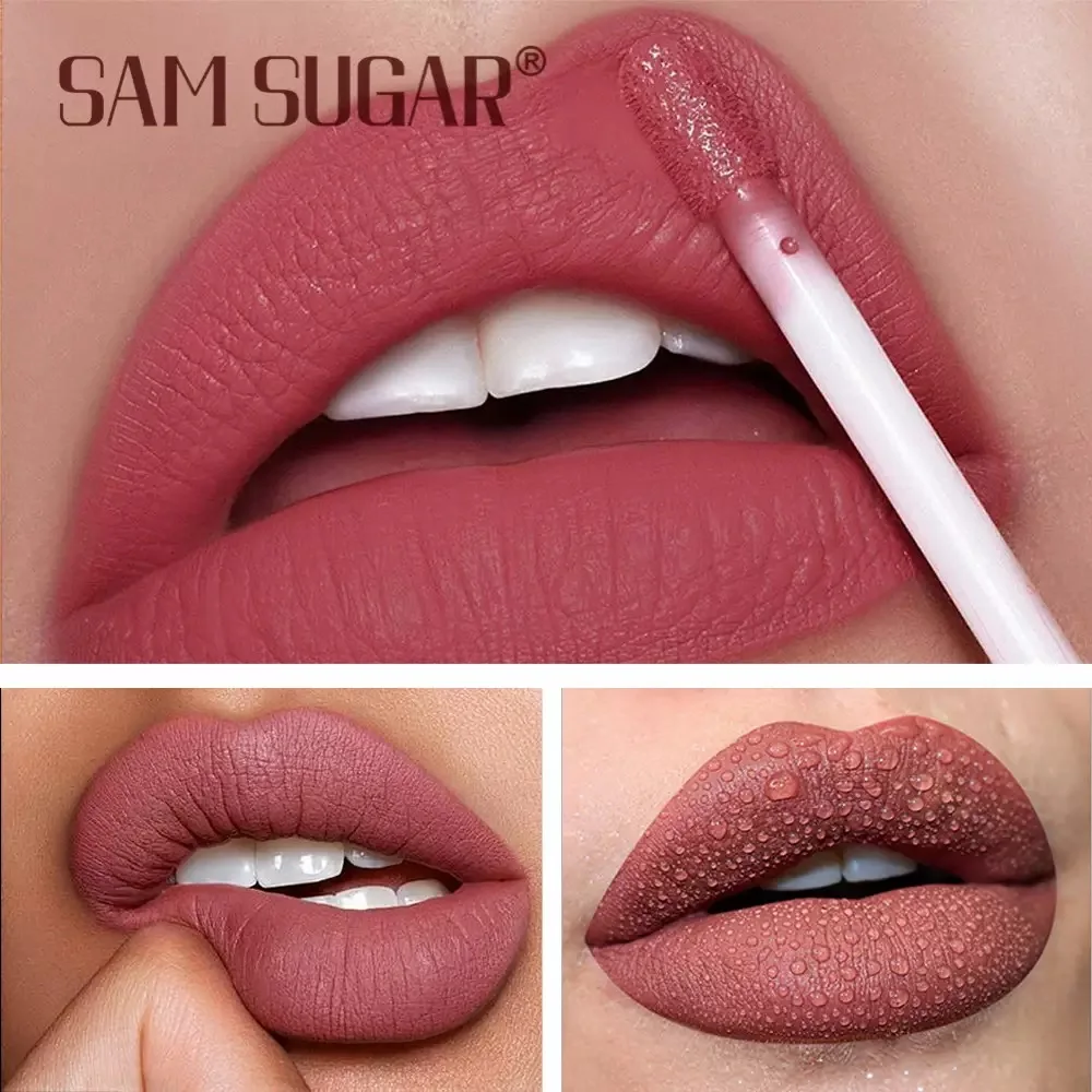 12-piece Matte Lip Gloss Set with Lip Brush - Non-transfer, Long-lasting, Waterproof and Sweat-proof, Lipstick Makeup, Suitable - Image 2