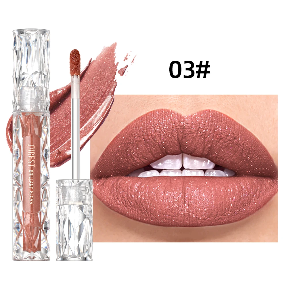QIBEST Diamond Liquid Lipstick Moisturizing Long-Lasting Purple Sparkling Waterproof Lip Gloss Cosmetics Matte Glitter Lipstick - Image 13