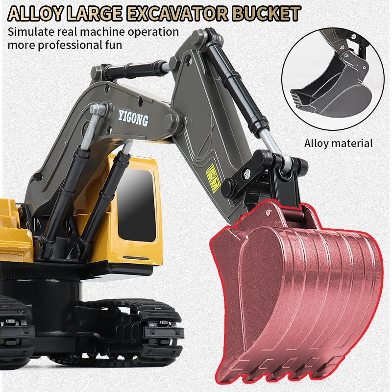 ZWN 2.4G Remote Control Excavator Dump Truck RC Model Car Toy Professional Alloy Plastic Simulation Construction Vehicle for Kid - Image 3