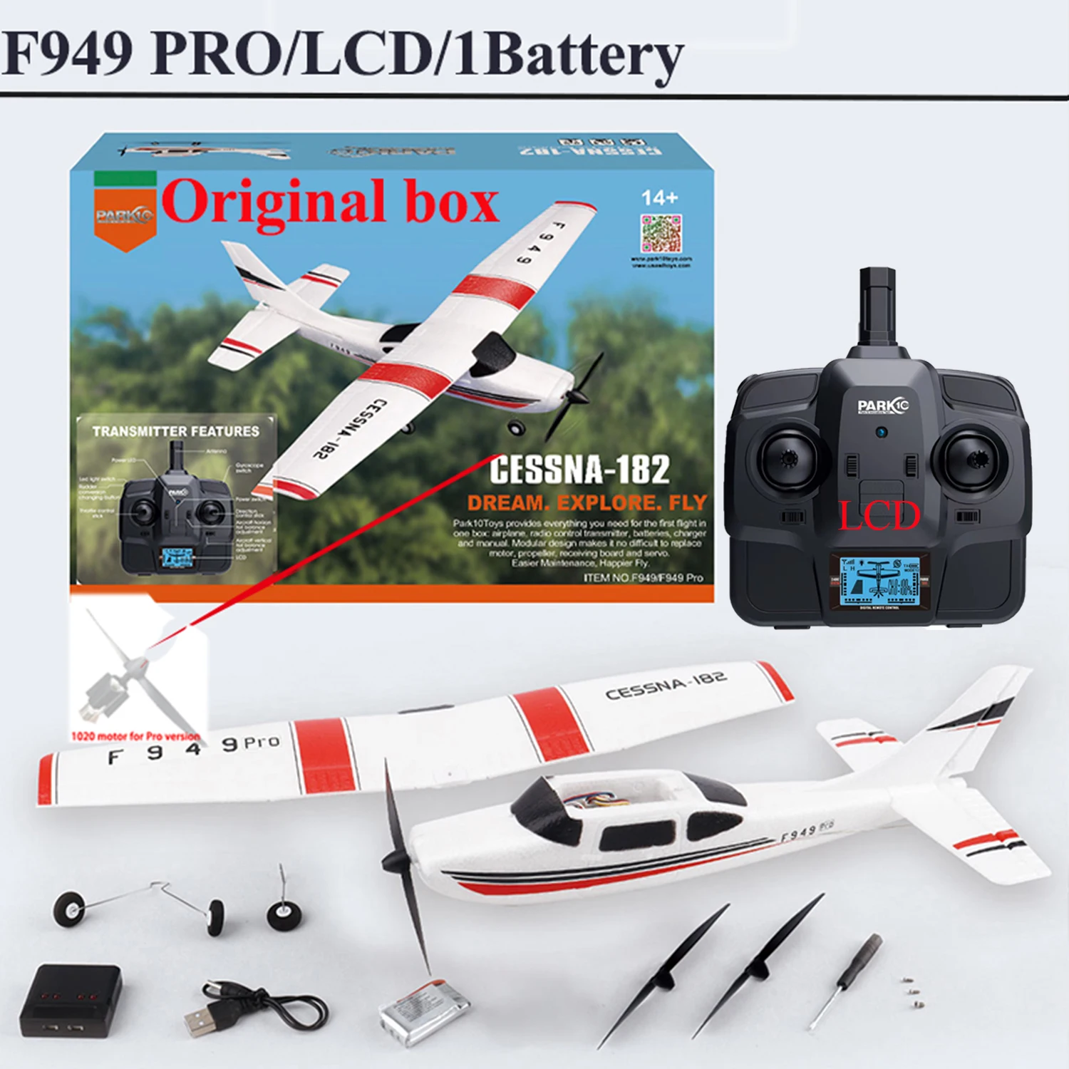 【C0】WLtoys 2.4G F949 LCD Version RC Airplane Cessna 182 3D6G 3Ch Fixed Wing Plane Outdoor Drone RTF With Gyroscope And Night - Image 8