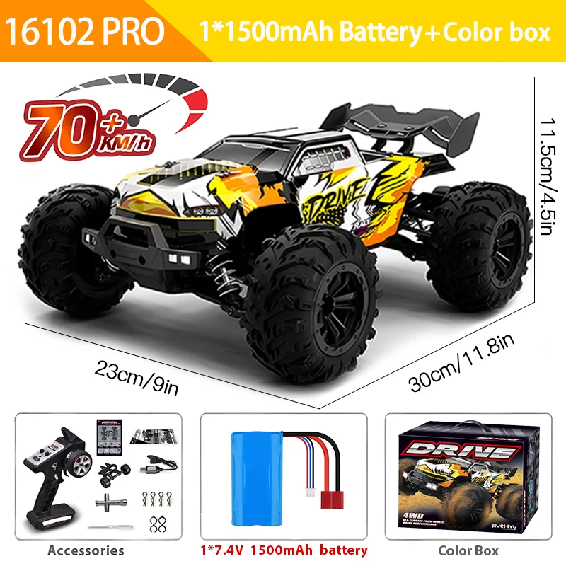 1:16 70KM/H Or 50KM/H 4WD RC Car With LED Remote Control Cars High Speed Drift Monster 4x4 Truck for Kids vs Wltoys 144001 Toys - Image 10