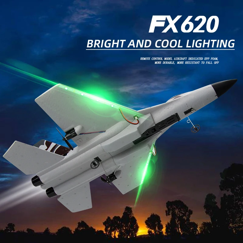 2.4G RC SU35 Fighter Plane FX620 EPP Foam Aircraft Glider LED Lights Remote Control Model Toy for Boys Children - Image 5