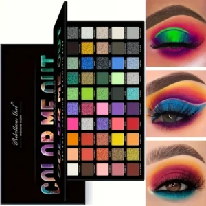 50 Color Gift Eyeshadow Tray,Professional Makeup Artist nude Warm Tone Pearlescent Matte Color for Carnival/Daily/Party