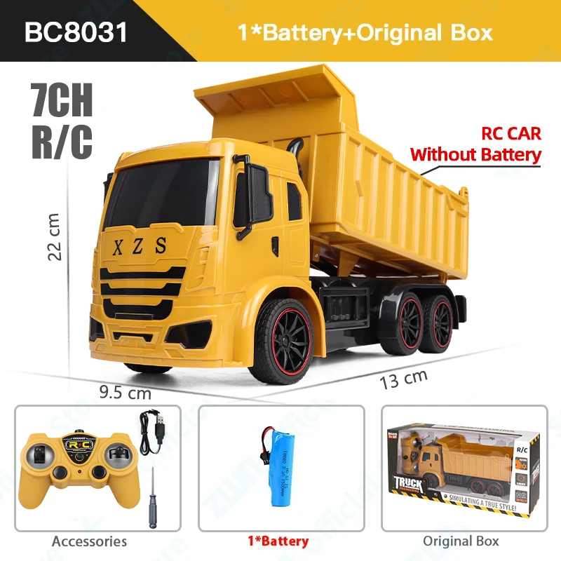 ZWN 2.4G Remote Control Excavator Dump Truck RC Model Car Toy Professional Alloy Plastic Simulation Construction Vehicle for Kid - Image 9