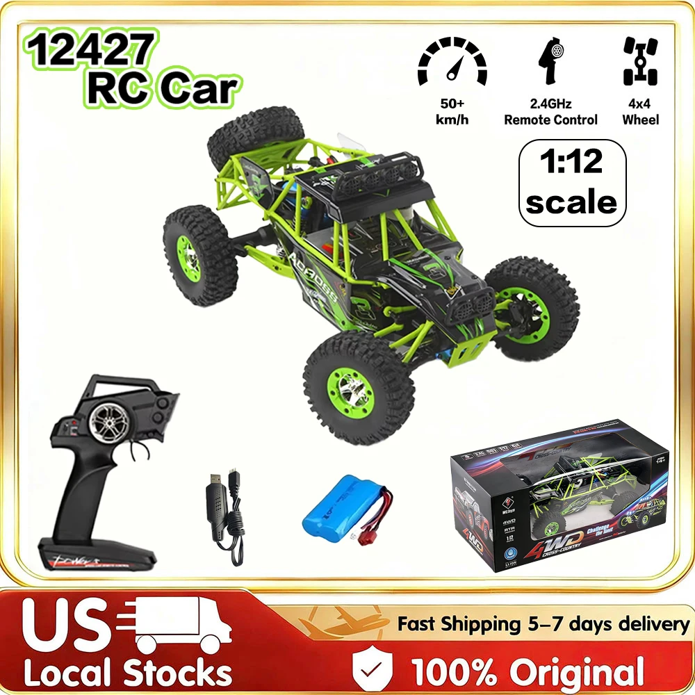 WLtoys US Local Stock 12427 RC Off-Road Car 1:12 4WD 50+KM/H High Speed 2.4G Remote Control Truck All Terrain Dirt Bike Boy Gift - Image 7