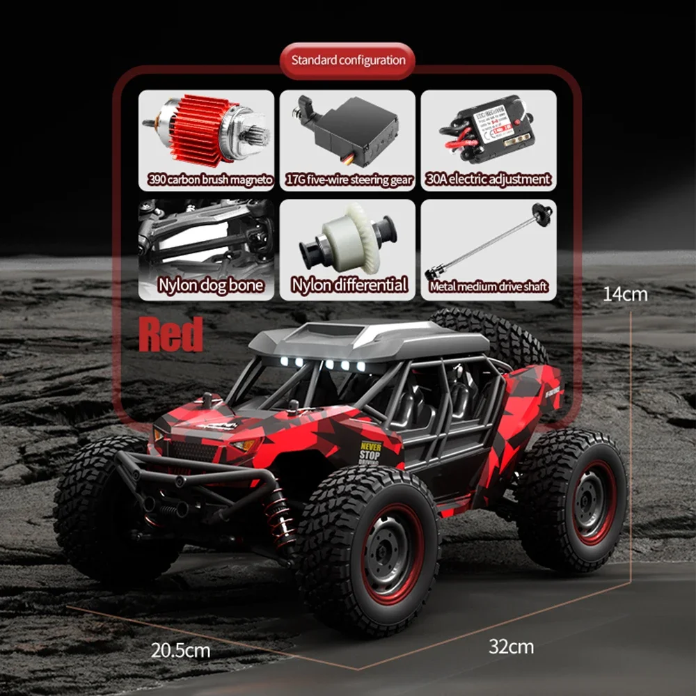 16106 1:16 50KM/H 4WD RC Car With LED Remote Control Off-road Cars High Speed Drift Monster Truck for Kids vs Wltoys 144001 Toys - Image 7