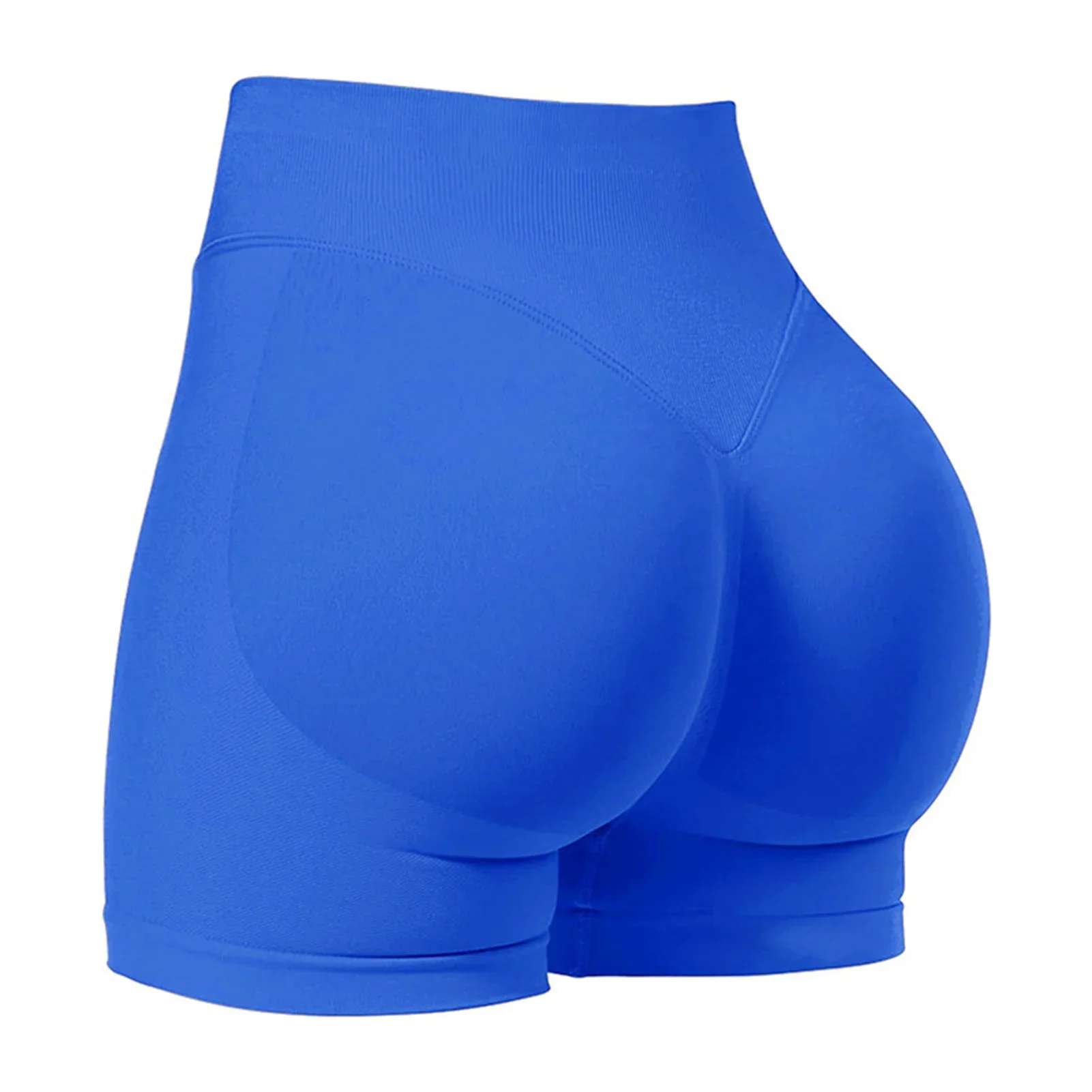 Women's High Waisted Yoga-Shorts Seamless Low Ribbed Waistband Gym Shorts Scrunch Bum High Stretch Running Cycling Shorts - Image 7