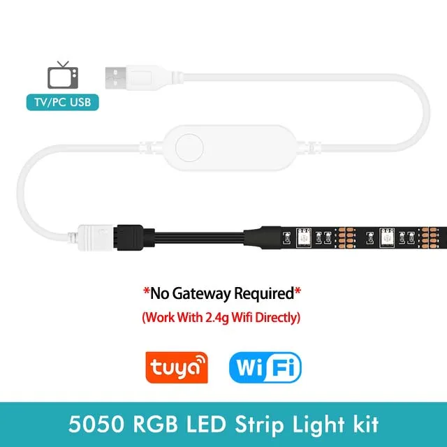 Wifi/Zigbee Tuya USB Led Lights RGB led Strip DC5V 5050 Smart Led TV Back Lighting For Alexa Google Home Automation Smart Life - Image 7