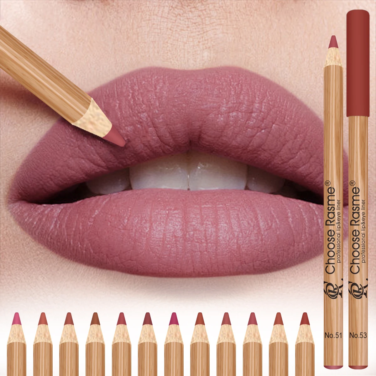 12 Matte Lip Liner Pencil Set Color Rendering Easy Makeup Waterproof Durable Lip Makeup Cosmetics Valentine's Day gift - Image 4