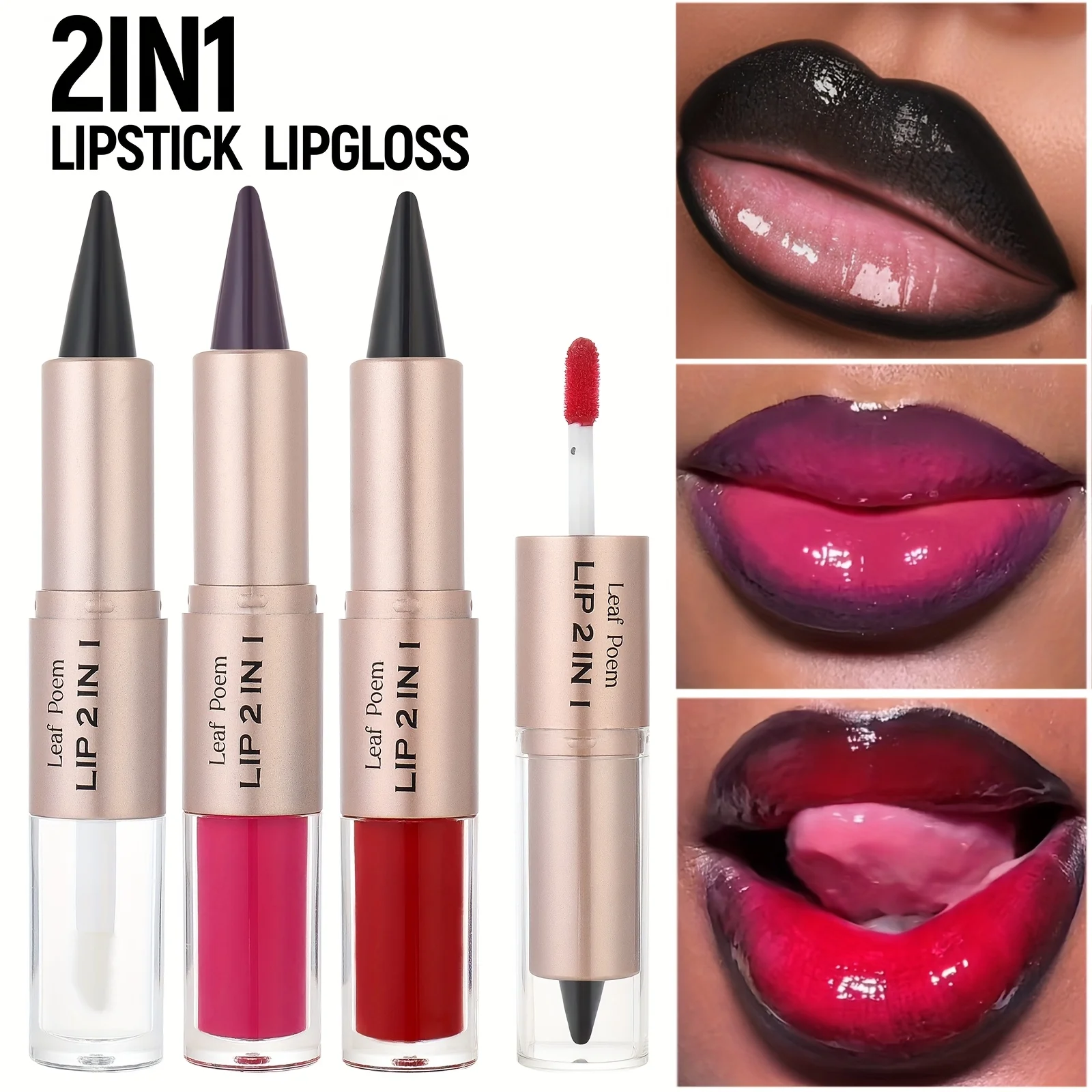 2 In 1 Dual-Ended Lip Liner & Gloss Combo High Pigmented Long-Lasting Lipstick Softens the Look of Lines Make Lips Appear Fuller - Image 4