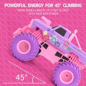 Pink RC Car Pickup Truck Electric Climbing Drop-resistant Stunt Remote Control Toy For Children Party Gift Christmas Ornament 