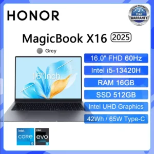 HONOR MagicBook X16 2025 Laptop Intel Core i5-13420H i7-13620H RAM 16GB SSD 512GB 1TB 16"Inch FHD Notebook Ultrabook Computer PC