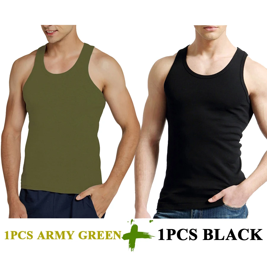 Tank Tops Men Cotton Running Vest Fitness Cool Summer Sleeveless Top Gym Sport Slim Casual Undershirt Male 9 Colors 1PCS - Image 11