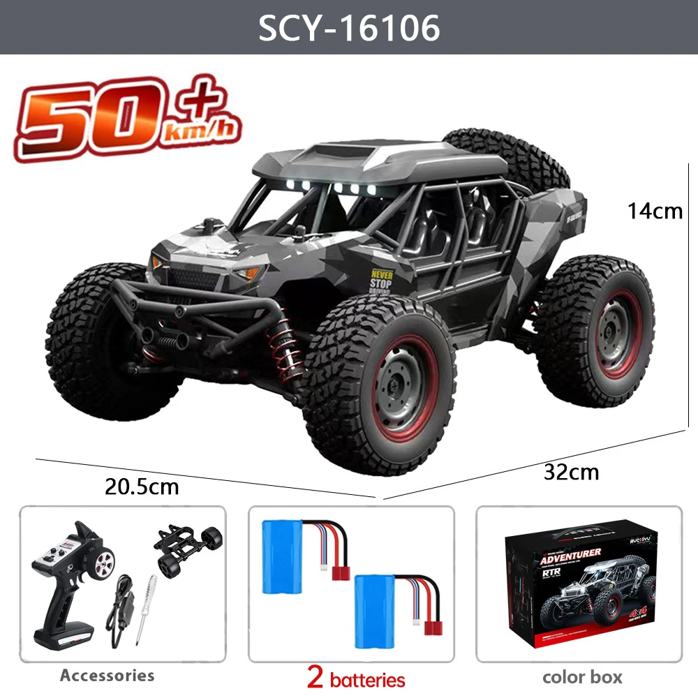 16106 1:16 50KM/H 4WD RC Car With LED Remote Control Off-road Cars High Speed Drift Monster Truck for Kids vs Wltoys 144001 Toys - Image 10
