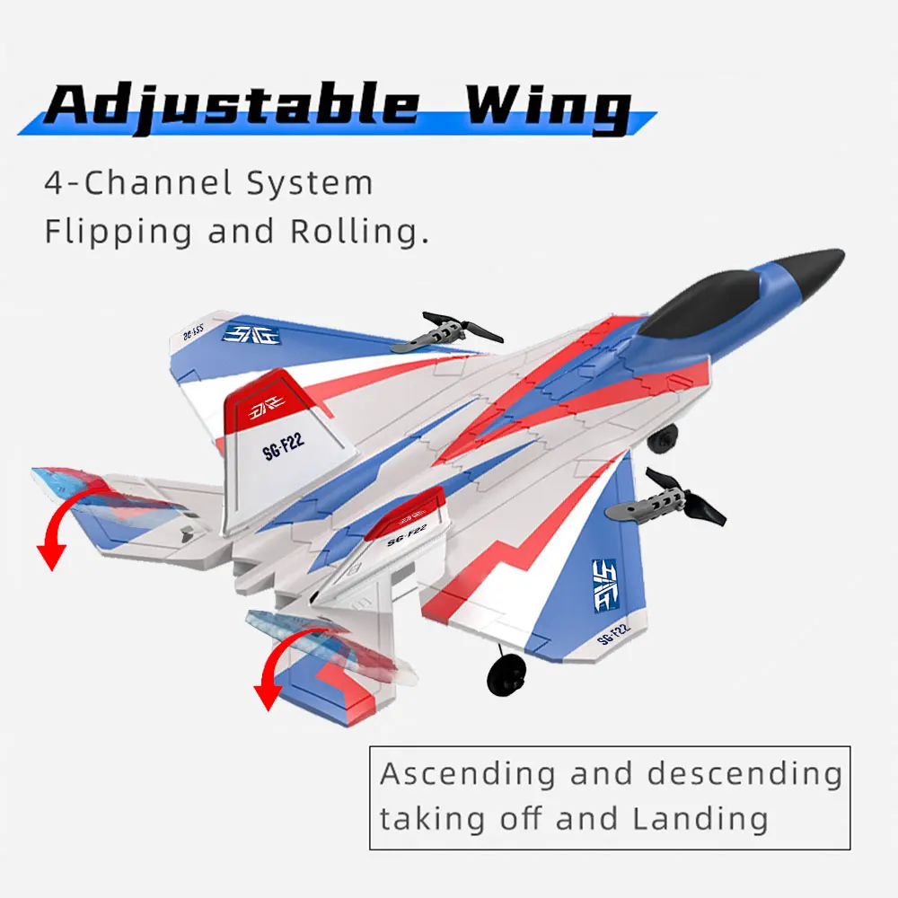 SG-F22 4K RC Airplane 3D Stunt Plane Model 2.4G Remote Control Fighter Glider Electric Rc Aircraft Toys For Children Adults - Image 2
