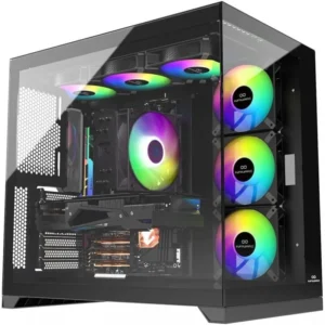 Gaming Desktop PC UNI (core i5-14400F - NVIDIA RTX5060ti 8GB - B760-16GB DDR5 -M.2 1TB- Windows 11 Pro) Black