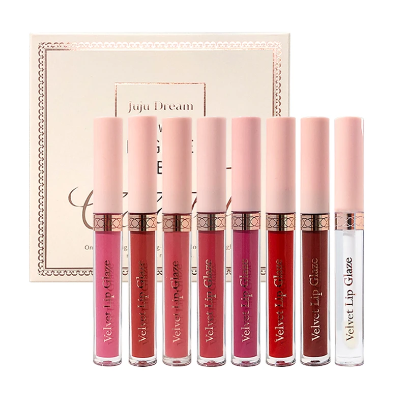 8 pcs matte liquid lipstick, lip glaze - waterproof, non-stick, long-lasting lip gloss, brown, pink, purple and red tones - Image 7