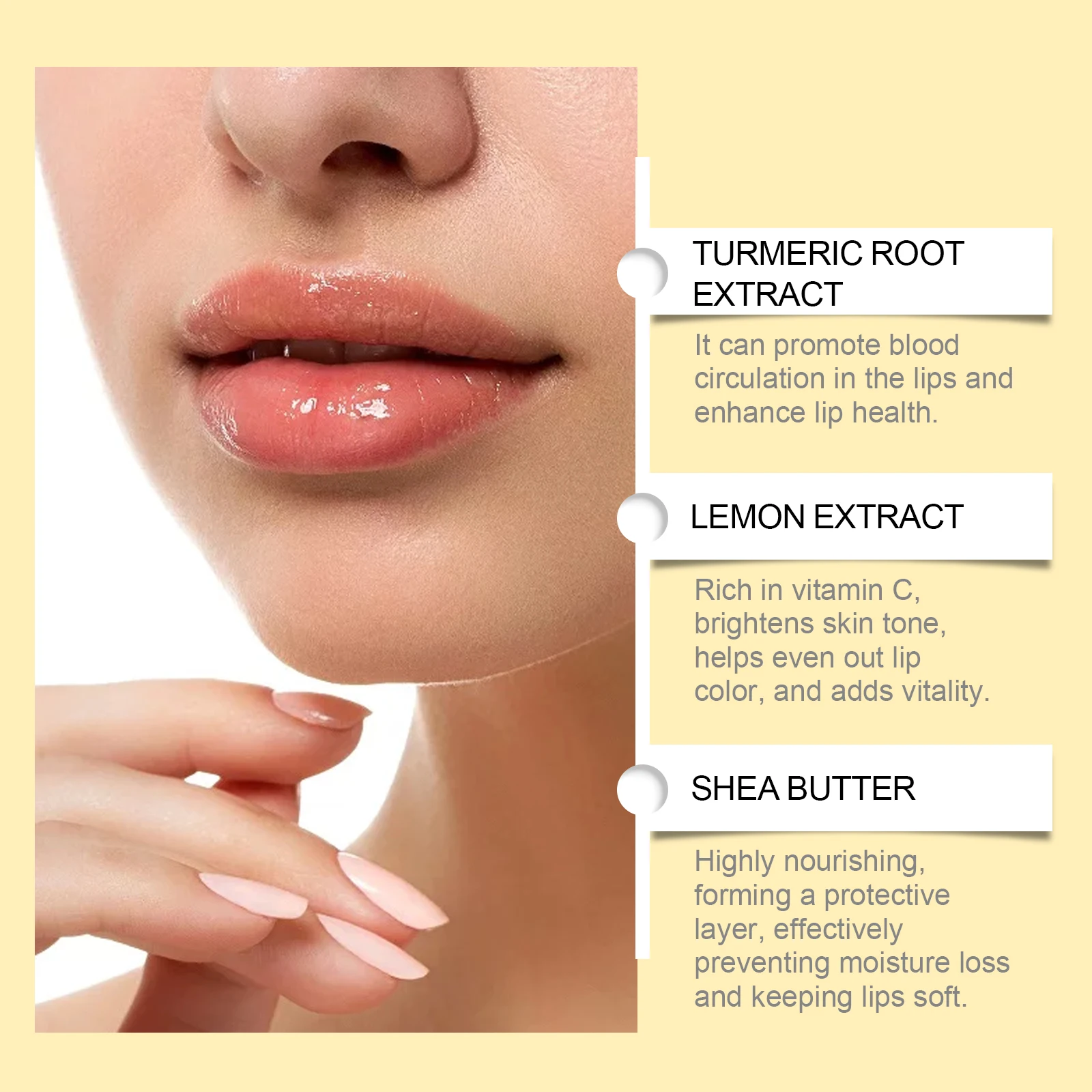 Lemon Ginger Lip Balm Turmeric Dark Melanin Remove Mask Gloss Oil Exfoliating Clean Improve Dullness Moisturizer Lip Balm Care - Image 2