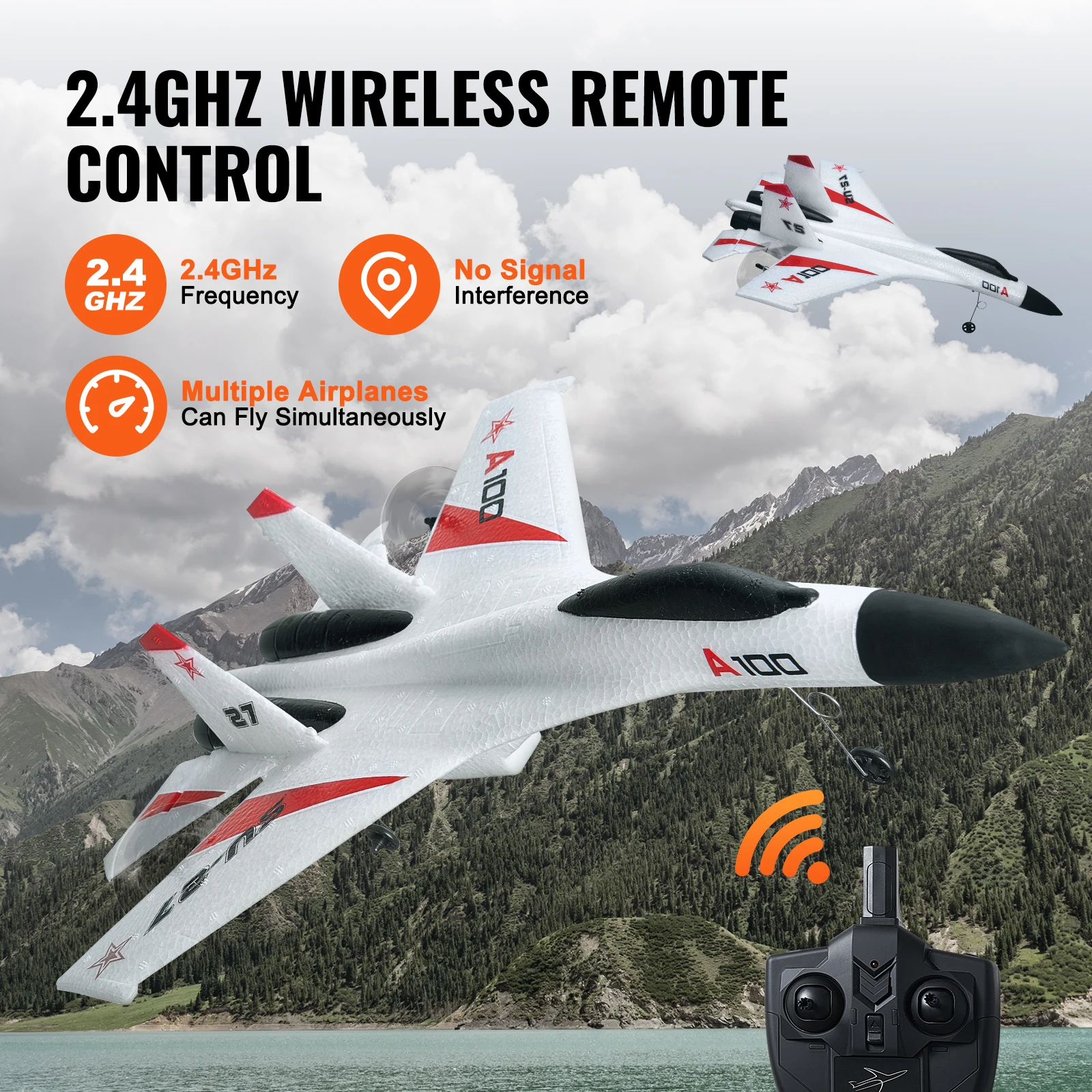 SucceBuy SU27 RC Plane 2.4G Remote Control Flying Model Glider Airplane with 2 Batteries Aircraft Foam Toys for Children Gifts - Image 5