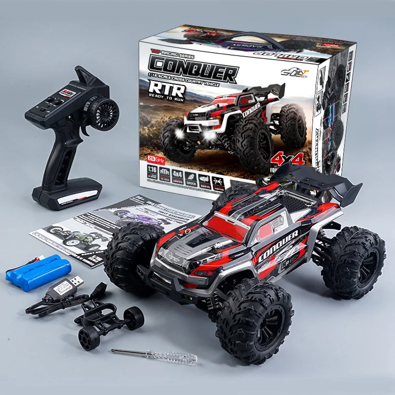 16106 1:16 50KM/H 4WD RC Car With LED Remote Control Off-road Cars High Speed Drift Monster Truck for Kids vs Wltoys 144001 Toys - Image 11