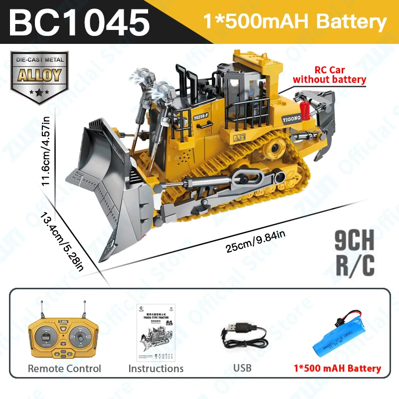 ZWN 2.4G Remote Control Excavator Dump Truck RC Model Car Toy Professional Alloy Plastic Simulation Construction Vehicle for Kid - Image 11