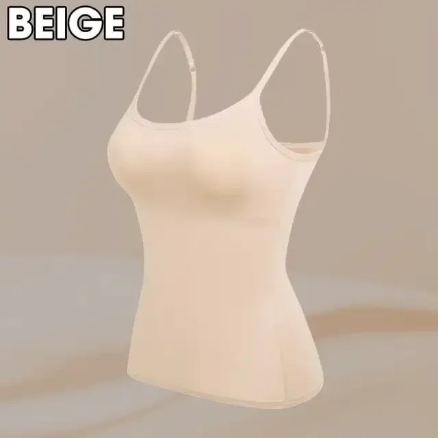 Sexy Women Tops Solid Padded Bra Spaghetti Camisole Top Women Vest Women Camisole with Built in Bra Cami Top Vest Tank Top 2024 - Image 10