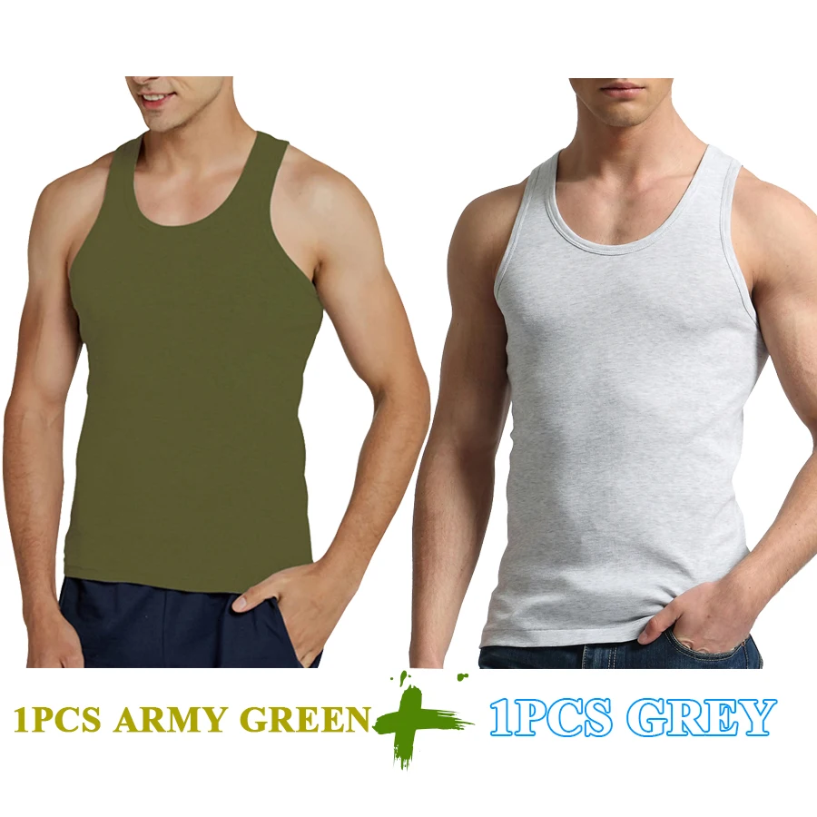 Tank Tops Men Cotton Running Vest Fitness Cool Summer Sleeveless Top Gym Sport Slim Casual Undershirt Male 9 Colors 1PCS - Image 7
