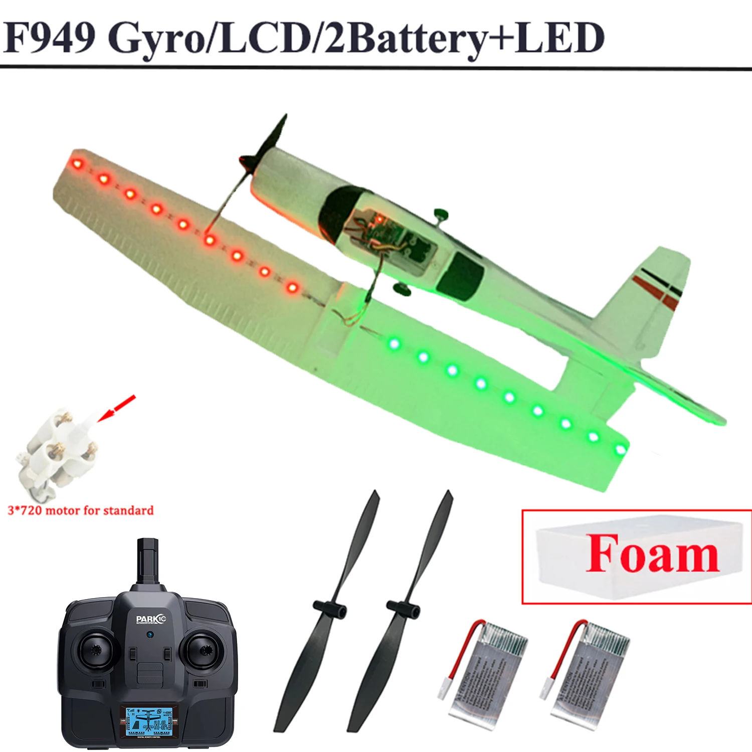 【C0】WLtoys 2.4G F949 LCD Version RC Airplane Cessna 182 3D6G 3Ch Fixed Wing Plane Outdoor Drone RTF With Gyroscope And Night - Image 10