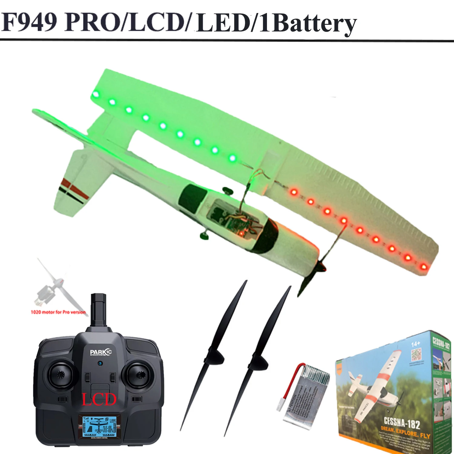 【C0】WLtoys 2.4G F949 LCD Version RC Airplane Cessna 182 3D6G 3Ch Fixed Wing Plane Outdoor Drone RTF With Gyroscope And Night - Image 6
