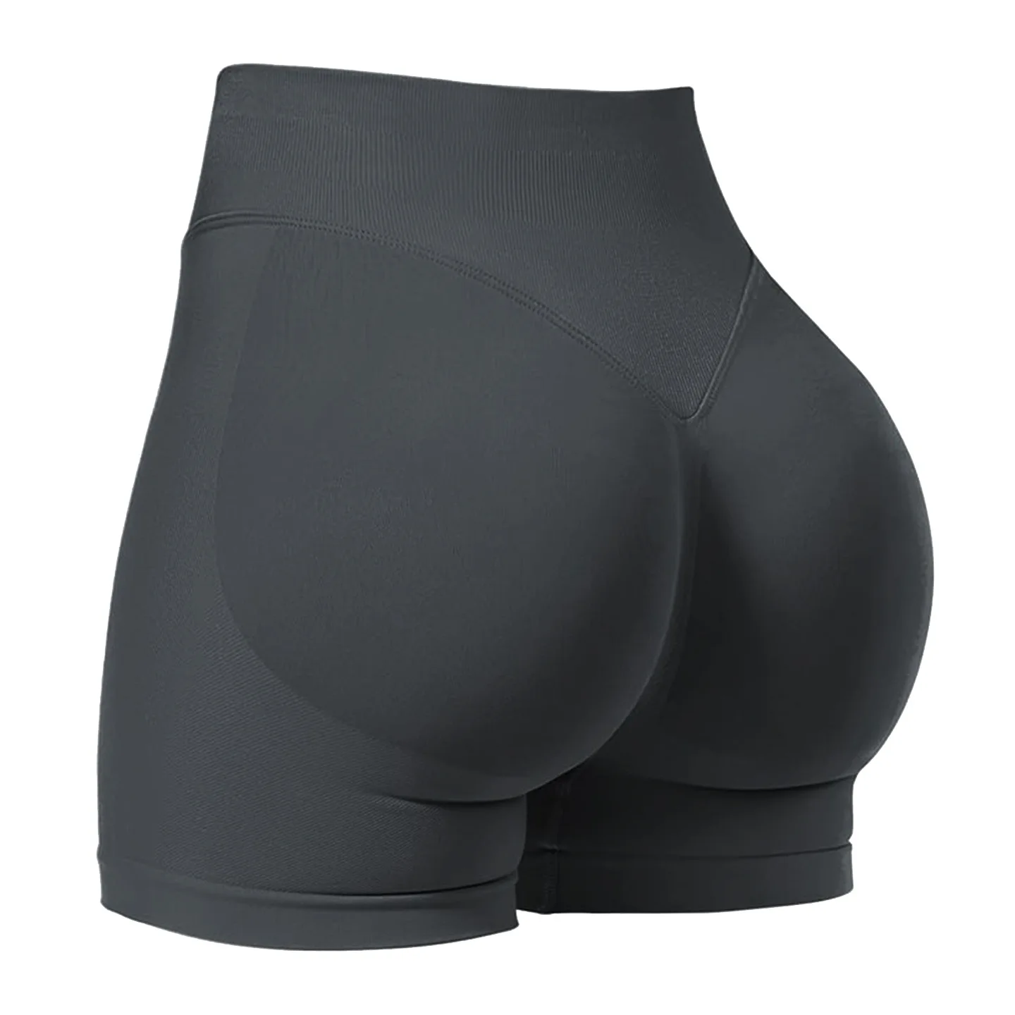 Women's High Waisted Yoga-Shorts Seamless Low Ribbed Waistband Gym Shorts Scrunch Bum High Stretch Running Cycling Shorts - Image 8