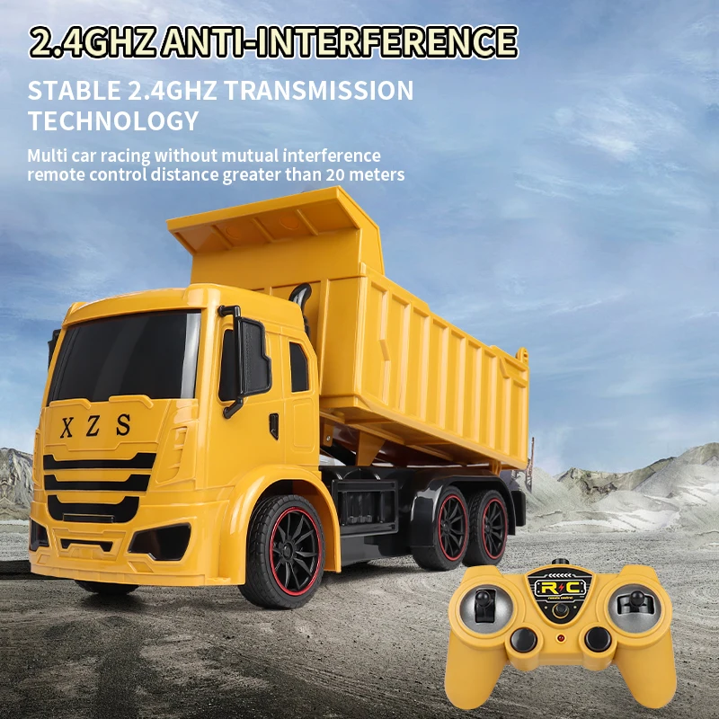 ZWN 2.4G Remote Control Excavator Dump Truck RC Model Car Toy Professional Alloy Plastic Simulation Construction Vehicle for Kid - Image 5
