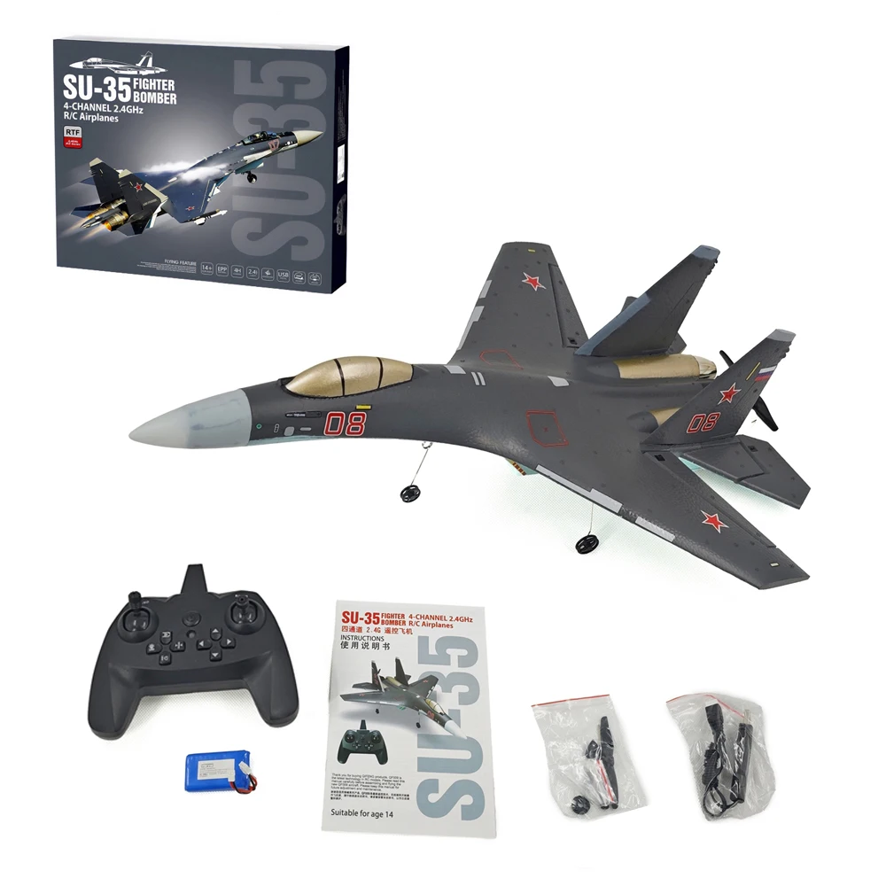 QF009 J16 Rc Plane 4CH Foam Remote Control Airplane Su35 Model Glider 2.4G 360° Flip-Roll 525mm Fixed Wing Fighter Aircraft Toy - Image 8